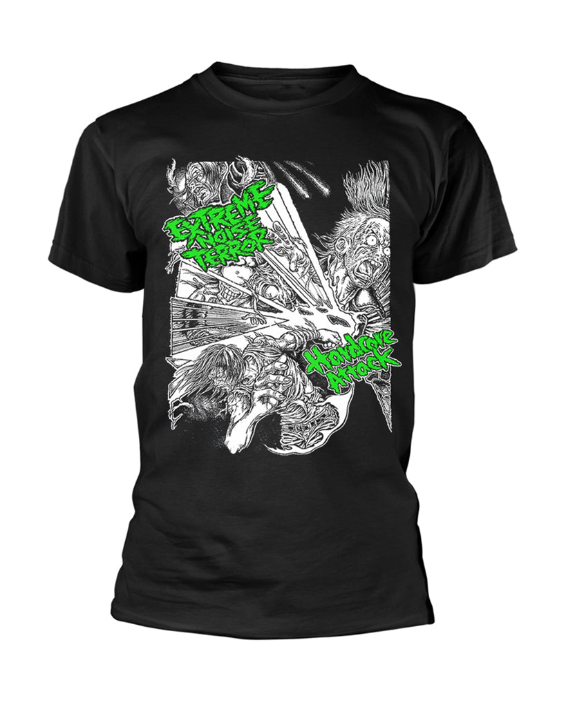 EXTREME NOISE TERROR HARDCORE ATTACK BLACK TEE – Oi Oi The Shop