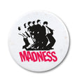 Cargar imagen en el visor de la galería, Madness giant pin badge with One Step Beyond design by Tape Deck Art Tony Dennis at Oi Oi The Shop
