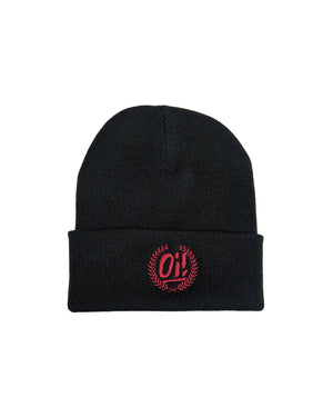 Oi! Laurel black and burgundy beanie from Oi Oi The Shop