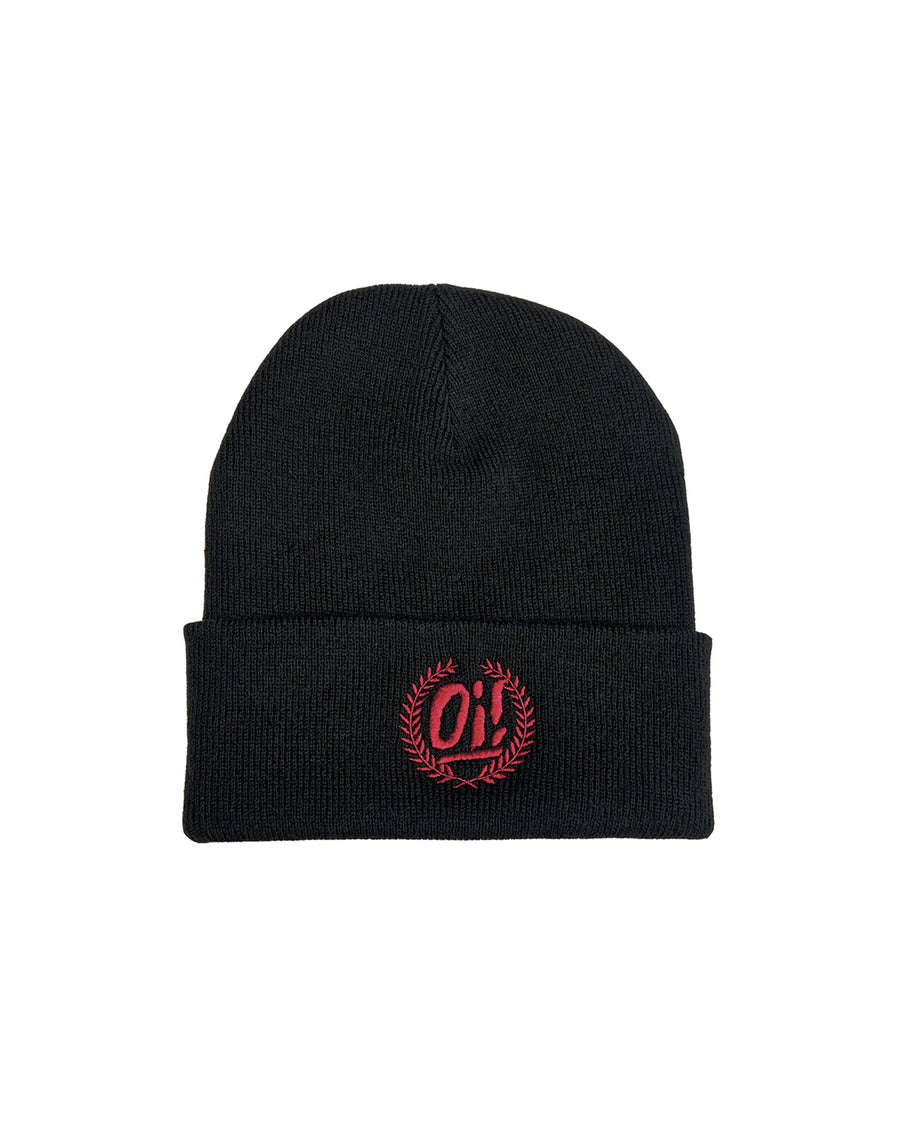 Oi! Laurel black and burgundy beanie from Oi Oi The Shop