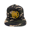 Load image into Gallery viewer, Oi! Laurel camouflage snapback baseball cap with yellow embroidery by Oi Oi The Shop (2)
