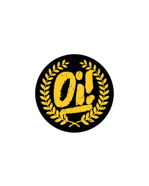 Oi Laurel wreath sticker in black and yellow from Oi Oi The Shop