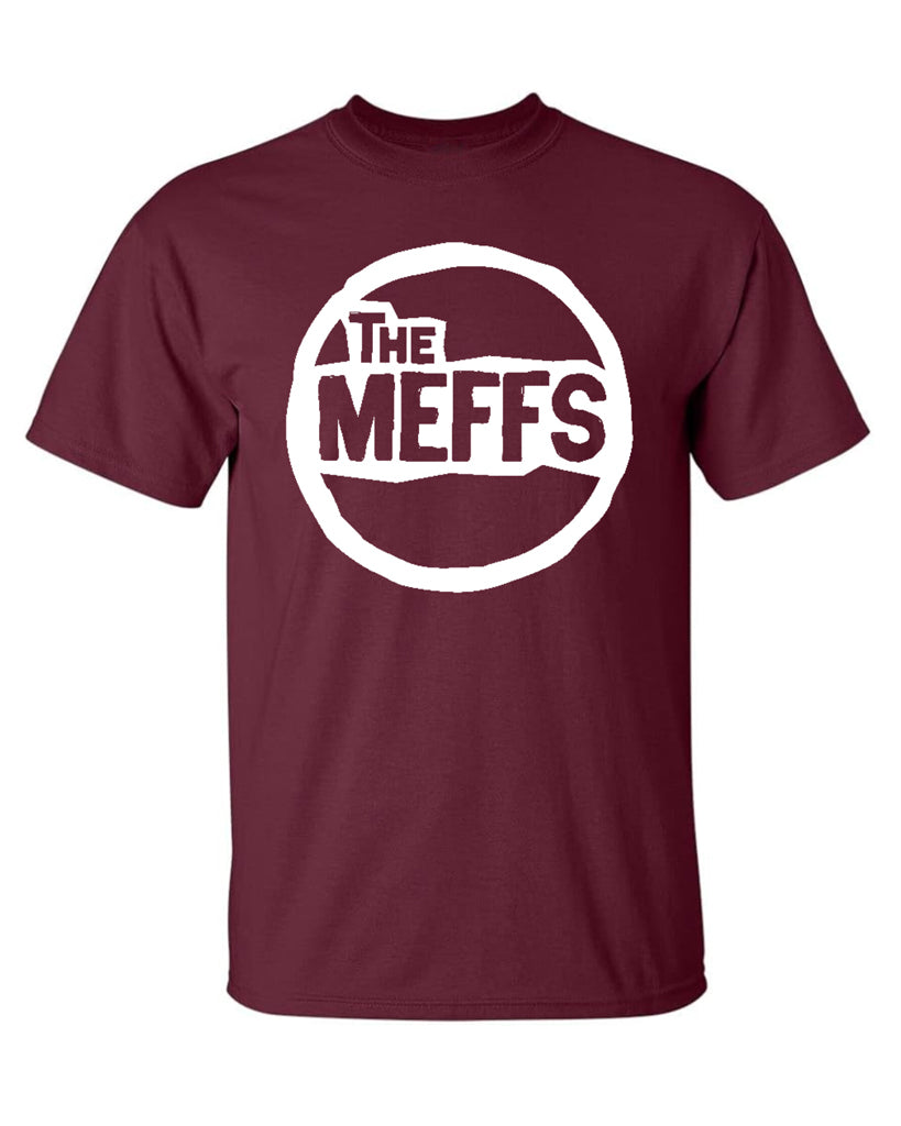 The Meffs Logo burgundy t-shirt from Oi Oi The Shop