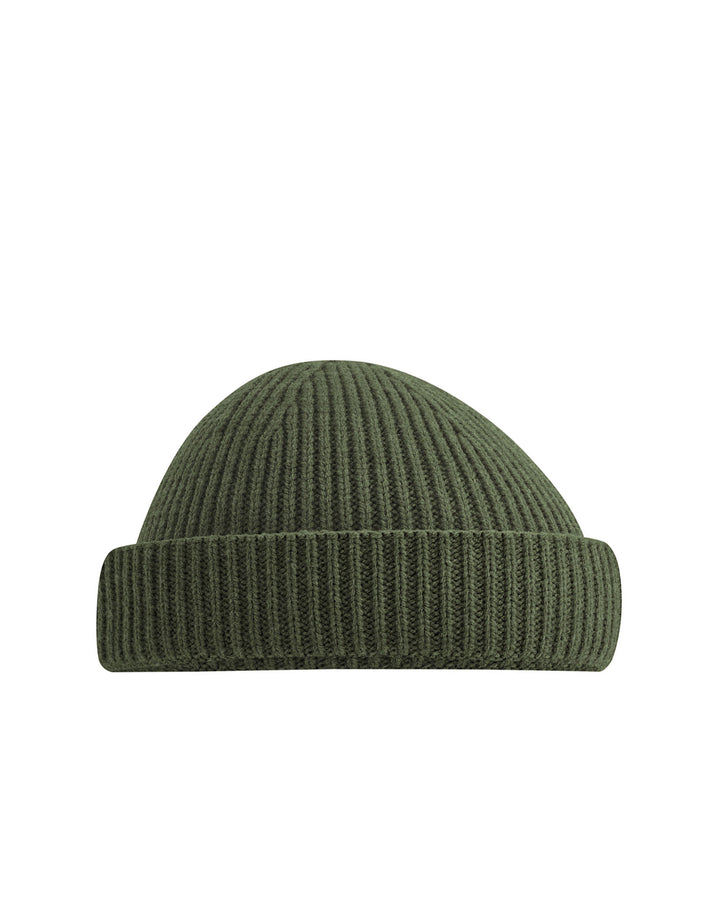 Ribbed heavyweight ribbed trawler hat in olive army green at Oi Oi The Shop