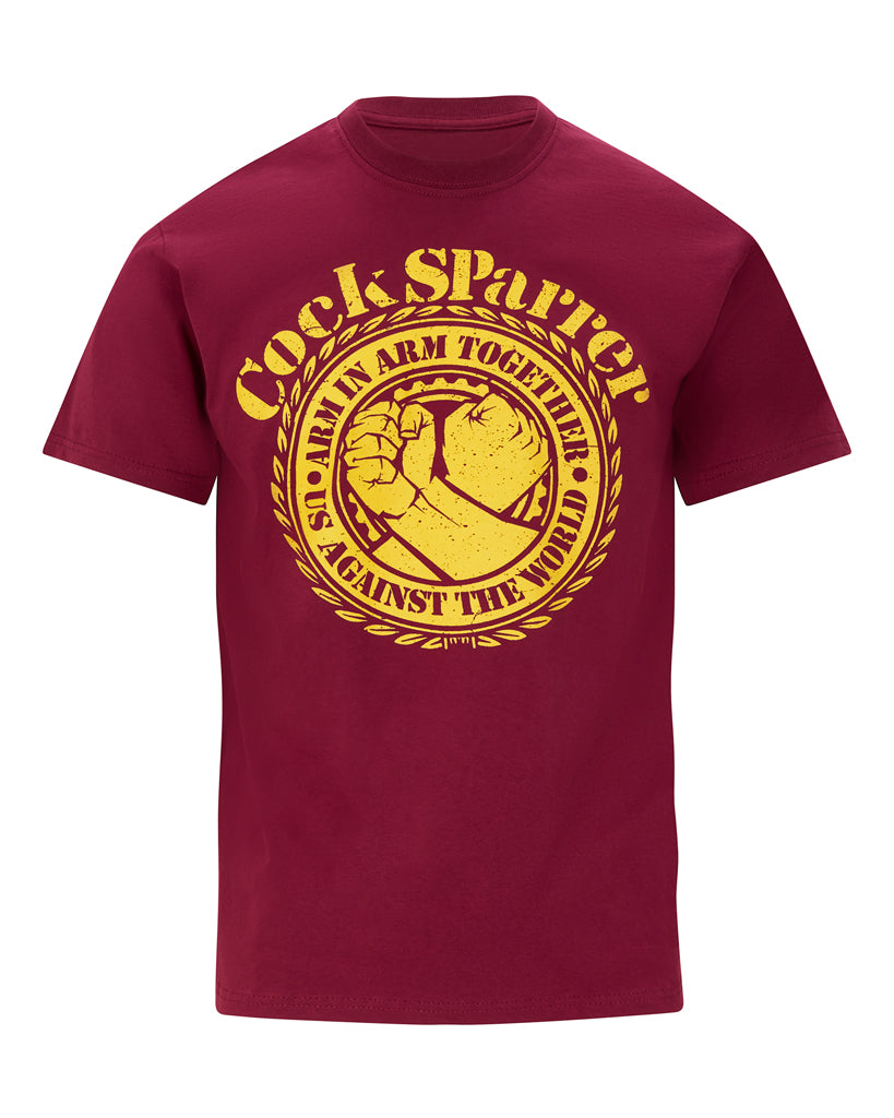 COCK SPARRER ARM IN ARM BURGUNDY TEE