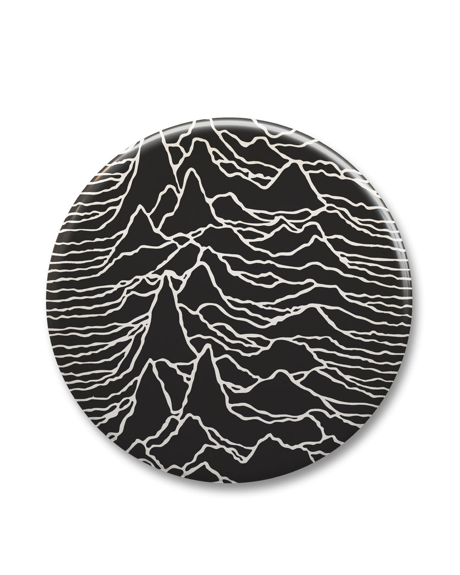 Joy Division Unknown Pleasures giant 3D pin badge by Tape Deck Art at Oi Oi The Shop