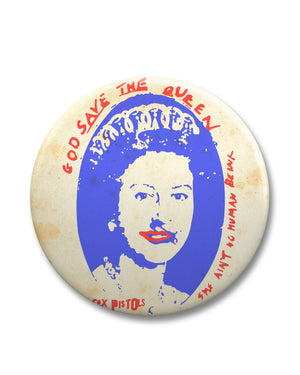 Sex Pistols God Save the Queen giant 3D pin badge by Tape Deck Art at Oi Oi The Shop