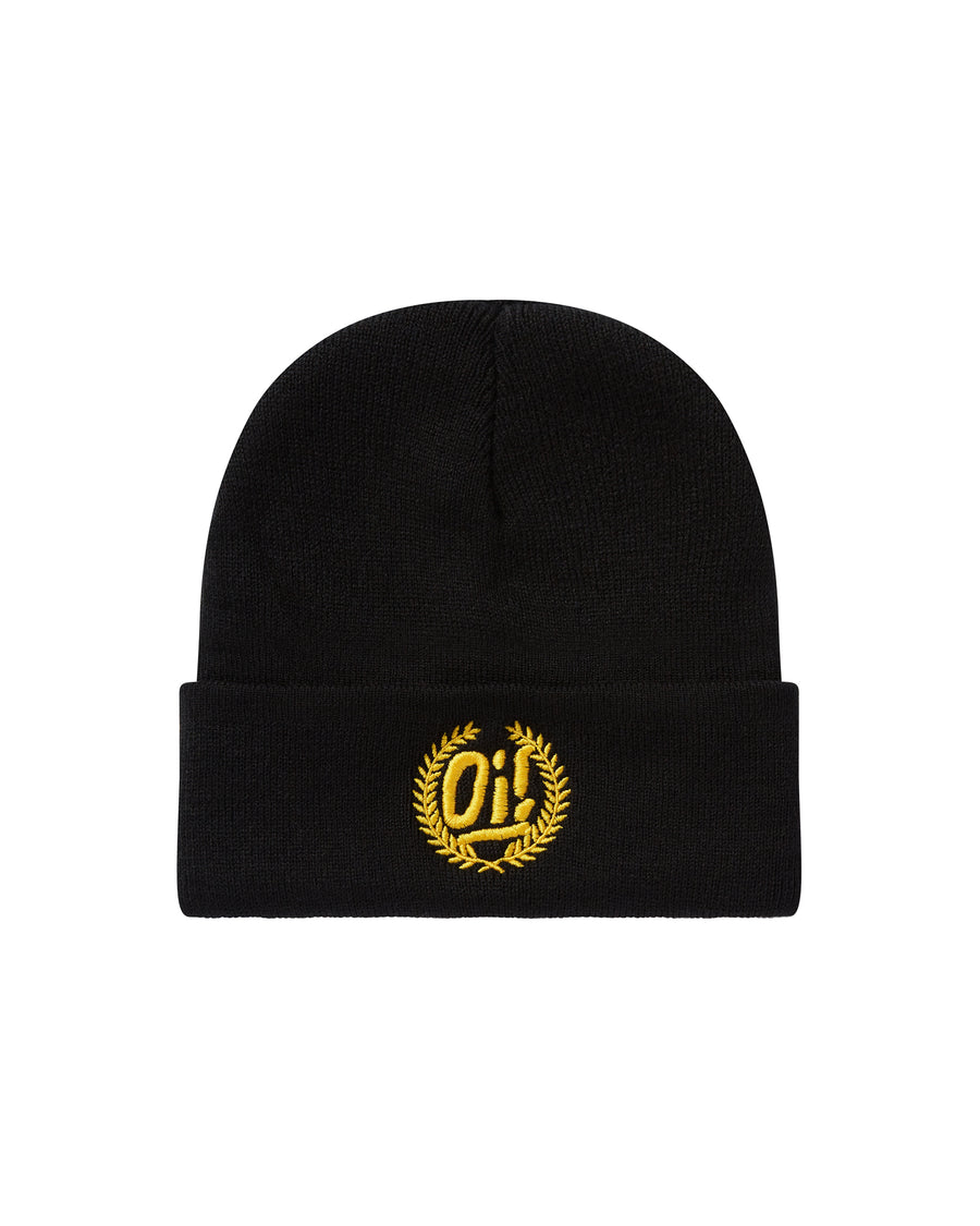 Oi! laurel beanie black and yellow by Oi Oi The Shop
