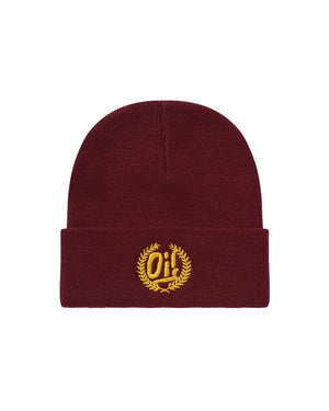 Oi! laurel beanie burgundy and yellow by Oi Oi The Shop