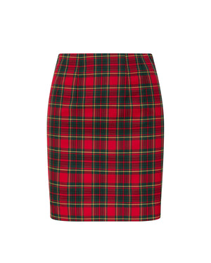 Pencil skirt red tartan by Relco at Oi Oi The Shop