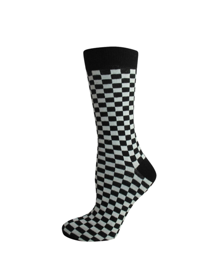 Socks checkered black white at Oi Oi The Shop