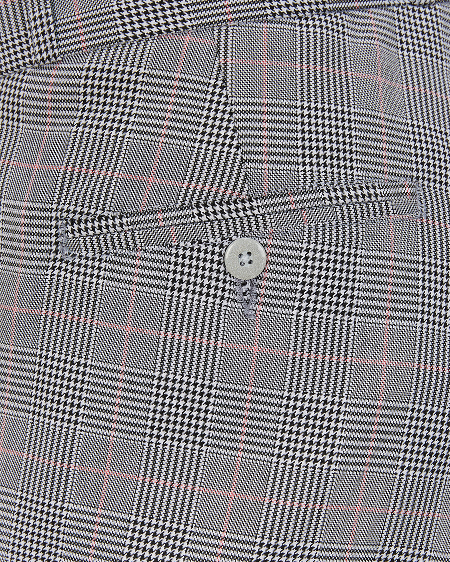 Men's Slim Fit Prince Of Wales Check Wool Flannel Trousers | Boggi Milano