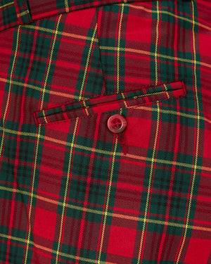 RELCO STA PREST TROUSERS TARTAN RED