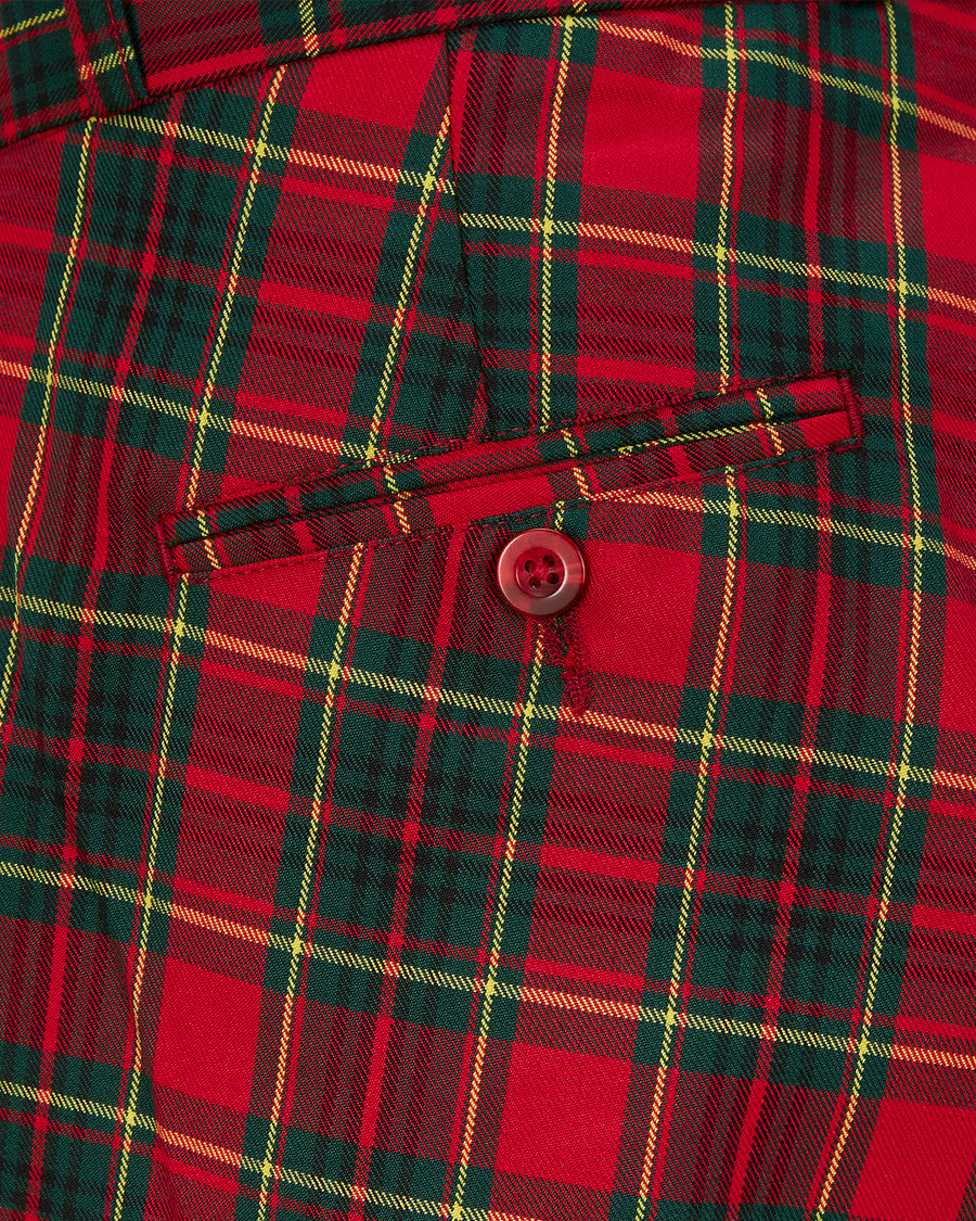 RELCO STA PREST TROUSERS TARTAN RED