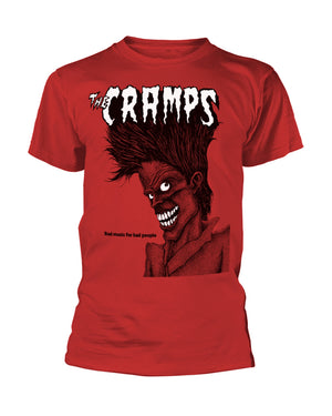 THE CRAMPS BAD MUSIC FOR BAD PEOPLE RED TEE